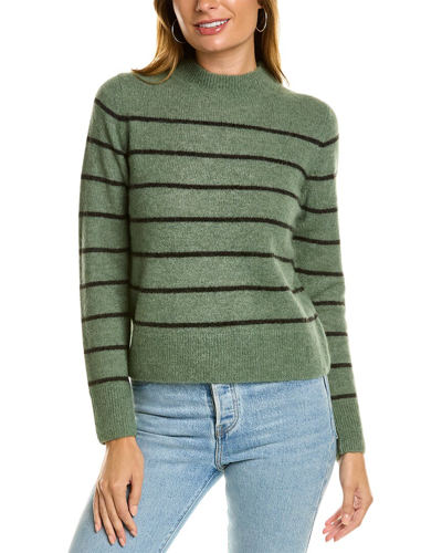 Vince Brushed Wide Stripe Alpaca & Wool-blend Sweater In Green