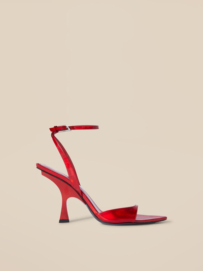 Attico Sandalo ''gg'' Mismatched Vibrant Red