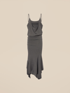 Shop Attico The  Runway "the Morning After" Gend - Dark Grey Midi Dress Dark Grey Main Fabric: 92% Viscose