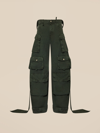 Attico Fern Low-rise Cargo Pants In Ivy Green