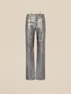 Attico Straight Casual Pants In Silver