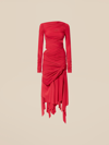 ATTICO THE ATTICO DRESSES GEND - VIBRANT RED MIDI DRESS VIBRANT RED MAIN FABRIC: 75% ACETATE 20% POLYAMIDE 