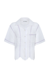 Des_phemmes Sheer Embroidered Silk Shirt In White