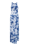 DES_PHEMMES EXCLUSIVE CRYSTAL-EMBELLISHED TIE-DYED COTTON MIDI DRESS