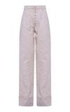Des_phemmes Embroidered Denim Cargo Pants In White