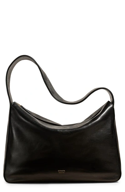 Khaite Elena Leather Shoulder Bag In Black