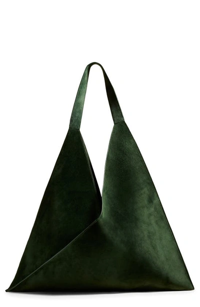 Khaite Sara Medium Suede Tote Bag In 401 Hunter Green