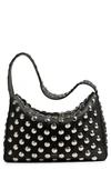 Khaite Elena Stud Detail Shoulder Bag In Black