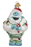 Old World Christmas Bumble Glass Ornament In White/ Turquoise