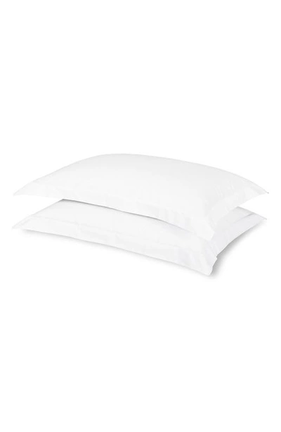 Frette Checkered Sateen Standard Pillowcase, Pair In White