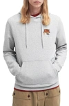 Barbour X Maison Kitsuné Logo-embroidered Cotton Hoodie In Grey Marl