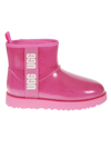 Ugg Women's Classic Clear Mini Faux-shearling Rain Boots In Taffy Pink