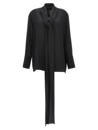 Givenchy V Lavalier Blouse In Black