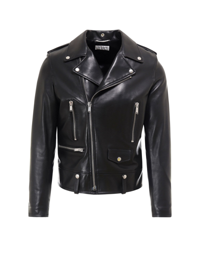 Saint Laurent Leather Jackets In Black