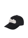 Moncler Black Gabardine Baseball Cap In Black