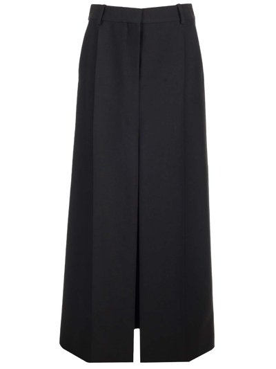 Stella Mccartney + Net Sustain Pleated Recycled-twill Maxi Skirt In Black