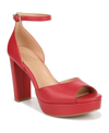 Naturalizer Melina Ankle Strap Platform Sandal In Crimson Red Leather