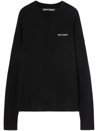 Palm Angels Pullover Con Logo In Black
