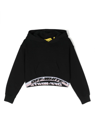 Off-white Kids' Girls Black Industrial Logo Hoodie