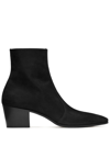Saint Laurent Vassili 65mm Leather Boots In Black