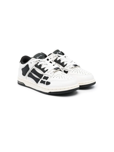 Amiri Kids Skel White Panelled Leather Trainers