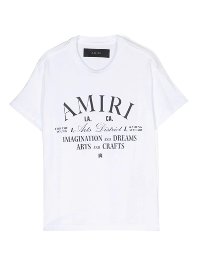 Amiri Logo印花棉t恤 In White