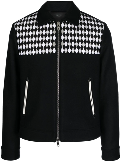 Amiri Diamond-embroidered Work Jacket In Black