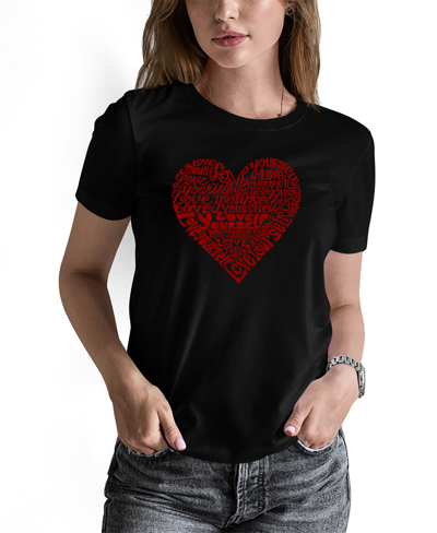La Pop Art Women's Love Yourself Word Art Short Sleeve T-shirt In Black