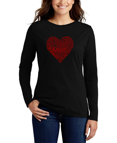 La Pop Art Women's Love Yourself Word Art Long Sleeve T-shirt In Black