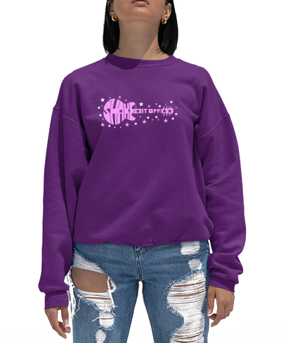 La Pop Art Women's Shake It Off Word Art Crewneck Sweatshirt In Purple