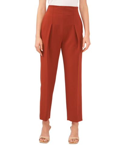 1.state High Waisted Pleated Carrot Pant – Roasted Russett In Roasted Russet
