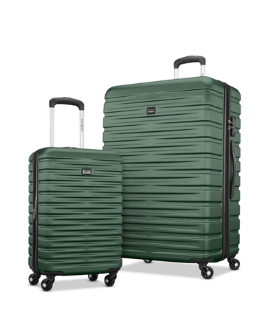 Samsonite Uptempo X Hardside 2 Piece Carry-on And Large Spinner Set In Botanic Green