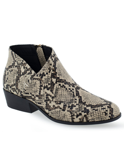 Aerosoles Cayu Boot-ankle Boot In Natural Printed Snake Pu