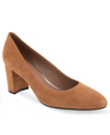 Aerosoles Ebel Dress-pump-mid Heel In Tan Leather