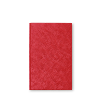 Smythson Panama Notebook In Scarlet Red