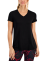 ID IDEOLOGY WOMEN'S V-NECK SHORT-SLEEVE HIGH-LOW T-SHIRT, CREATED FOR MACY'S