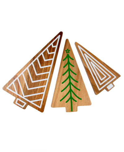 Thirstystone Christmas Tree Serve Boards, Set Of 3 In Multi Color