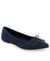 Aerosoles Dumas Pointed Toe Ballet Flat In Navy Suede