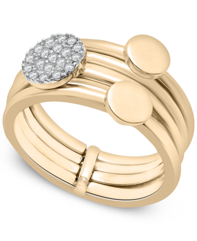 Wrapped Diamond Four Row Stack Ring (1/6 Ct. T.w.) In 10k Gold, Created For Macy's In Yellow Gold