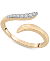 Wrapped Diamond Bypass Ring (1/10 Ct. T.w.) In 10k Gold, Created For Macy's In Yellow Gold