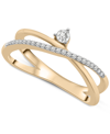 WRAPPED DIAMOND CROSSOVER RING (1/6 CT. T.W.) IN 10K GOLD, CREATED FOR MACY'S