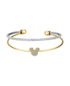 Disney Silver-plated And 14k Gold Flash-plated Cubic Zirconia Mickey Cuff Bracelet In Two-tone