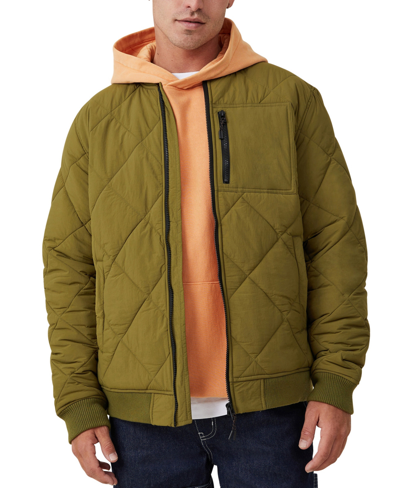 Cotton On Men's Mother Puffer Bomber Jacket In Fatigue