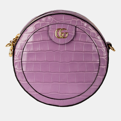 Pre-owned Gucci Exotic Leather Ophidia Crossbody Bag In Purple