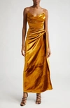 JASON WU COLLECTION STRAPLESS SHINY VELVET GOWN