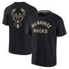 FANATICS SIGNATURE UNISEX FANATICS SIGNATURE BLACK MILWAUKEE BUCKS ELEMENTS SUPER SOFT SHORT SLEEVE T-SHIRT