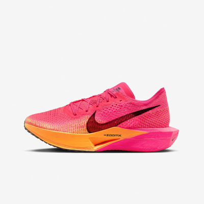 Nike Zoomx Vaporfly 3 Flyknit Running Sneakers In Hyper Pink/black/laser Orange