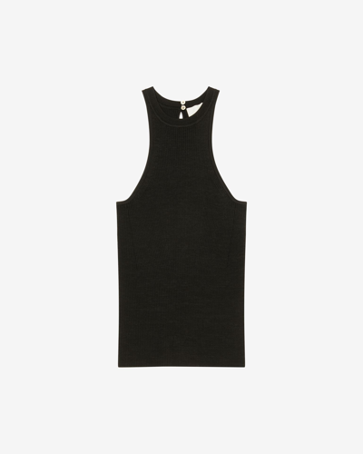 Isabel Marant Zelana Ribbed-knit Racerback Tank Top In Black