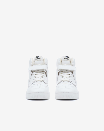Isabel Marant Brooklee Leather Sneakers In White