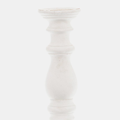 Hill Interiors Ceramic Column Candle Holder In White
